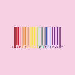 Barcode icon in rainbow colors. LGBT pride symbol. Vector illustration.