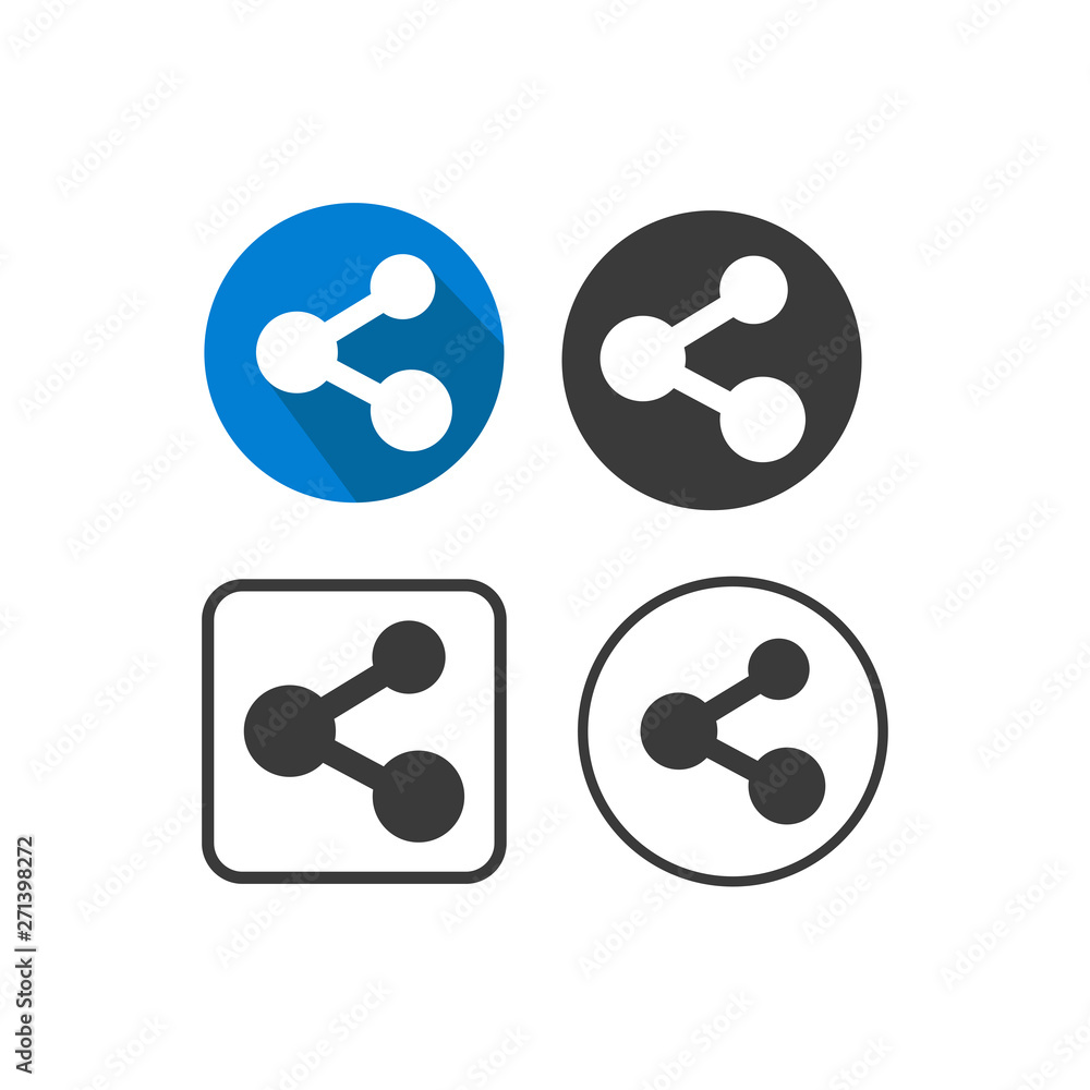 Poster Share set icon vector. sharing pack symbol for web site Computer and mobile vector.