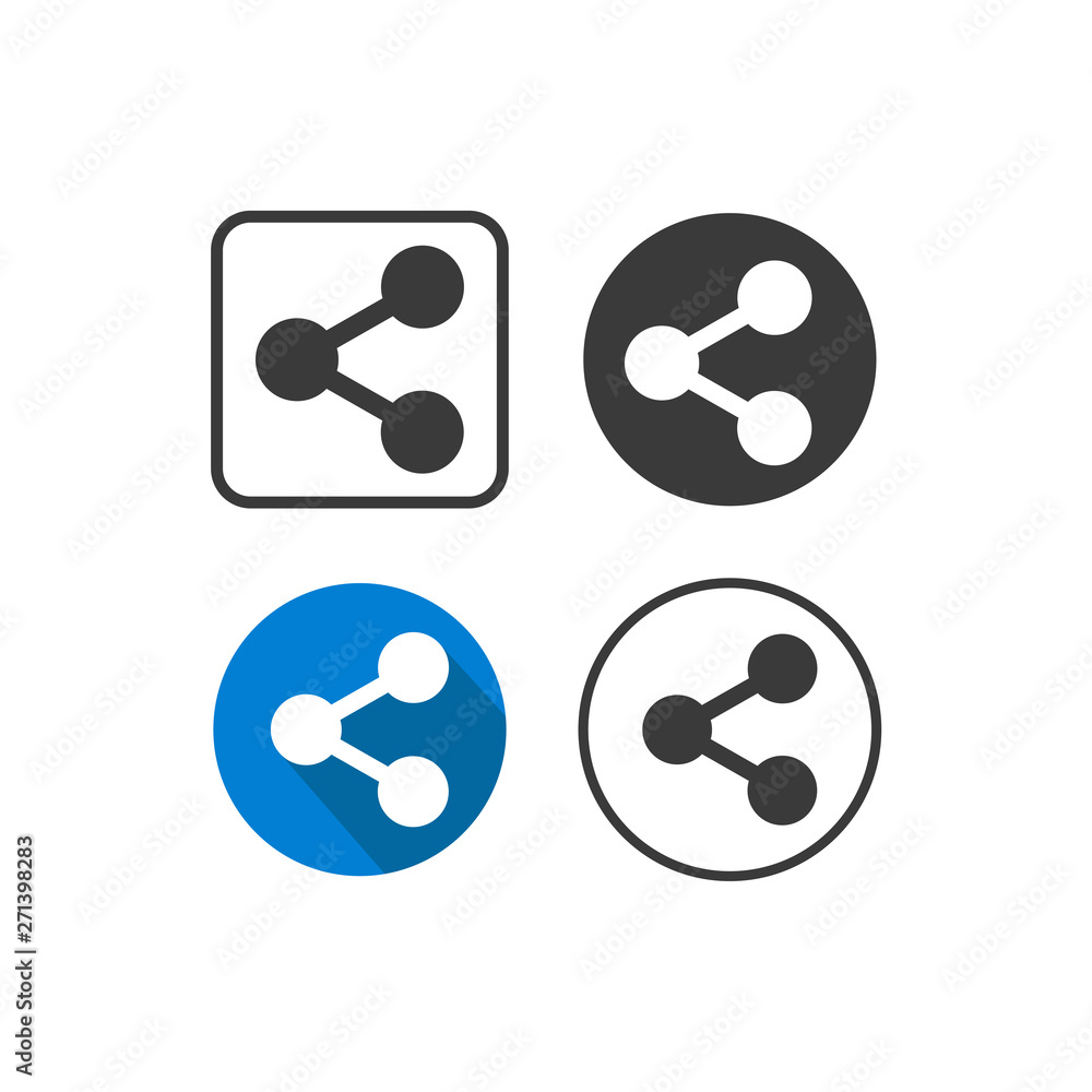 Poster Share set icon vector. sharing pack symbol for web site Computer and mobile vector.