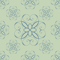 Seamless vector background. Fantasy flowers from curls