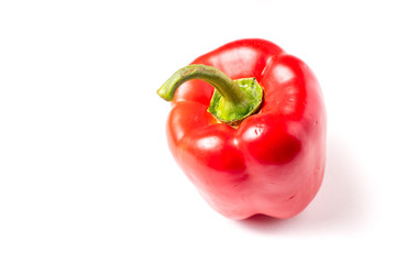 one single Red organic snack pepper, bellpepper