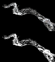 3D illustration of a water flow with alpha layer