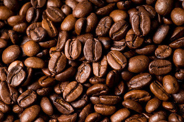 fullframe pile of brown Roasted coffee beans