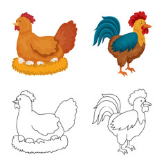 Vector illustration of breeding and kitchen  symbol. Collection of breeding and organic  vector icon for stock.