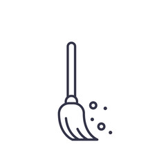 Broom outline icon.