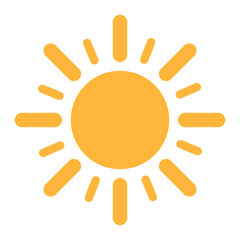 Simple sun shining flat design icon