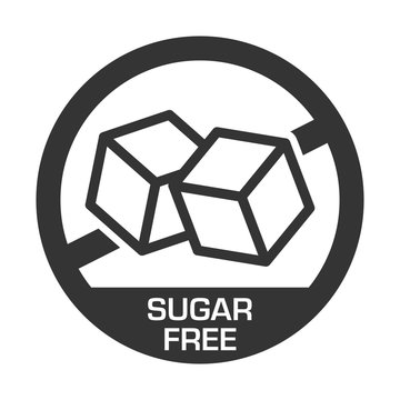 Sugar free label for no sugar added product package icon