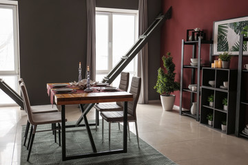 Stylish interior of dining room