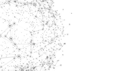 Connect 3d lines and dots. Network technology background. 3D illustration