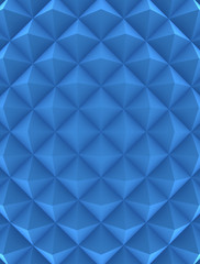 Geometric diamond pattern with 3d, simple ornament blue over paper texture.