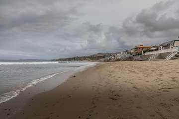 Malibu Beach Landscapes On Cloudy Day