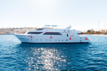Fototapeta na wymiar luxury private motor yacht