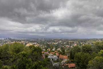 Cloudy Landscape From Top Of Topanga Overlook