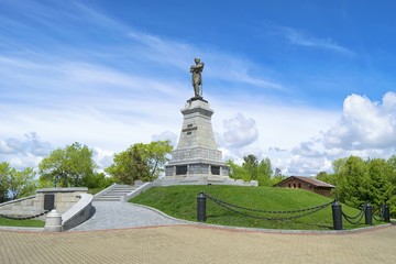 Muravyov-Amursky monument. Khabarovsk, Amur river embankment. Far East, Russia. Nikolay Muravyov-Amursky was in 1847-1861 the governor general of  East Siberia.