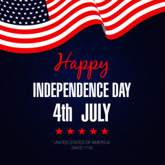 Fourth of July Independence Day. Vector illustration. 4th of July, Happy