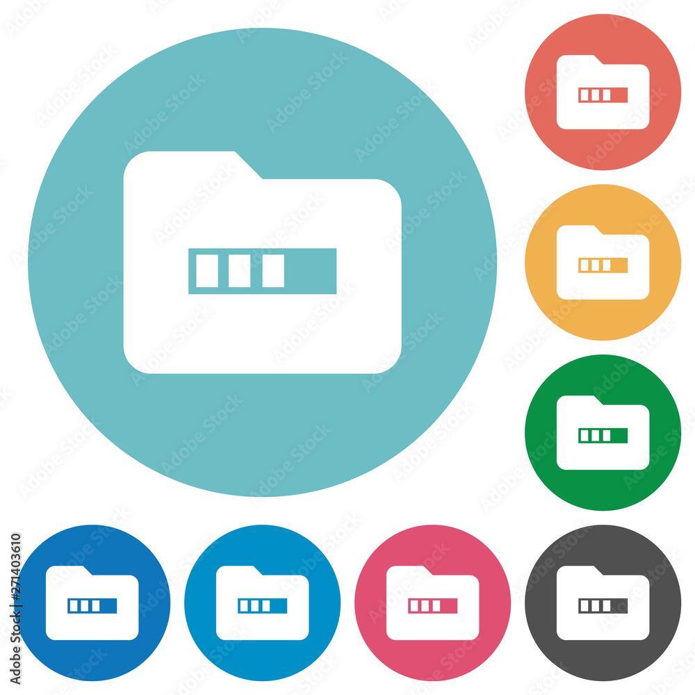 Poster processing folder flat round icons