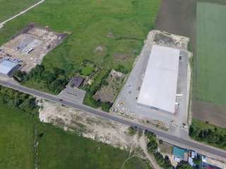 Aerial view of the Saburb landscape (drone image). Kiev Region,Ukraine 