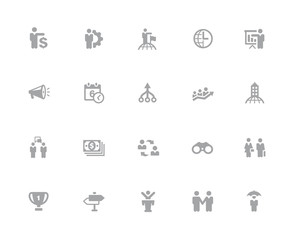 Business Concepts Icons Set // 32 pixels Icons White Series - Vector icons designed to work in a 32 pixel grid.