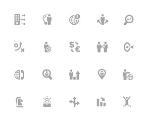 Obraz na płótnie Canvas Icons Set of Business Strategy and Management // 32 pixels Icons White Series - Vector icons designed to work in a 32 pixel grid.