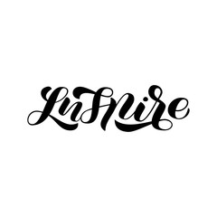 Fototapeta na wymiar Inspire brush lettering. Vector illustration for clothes, banner