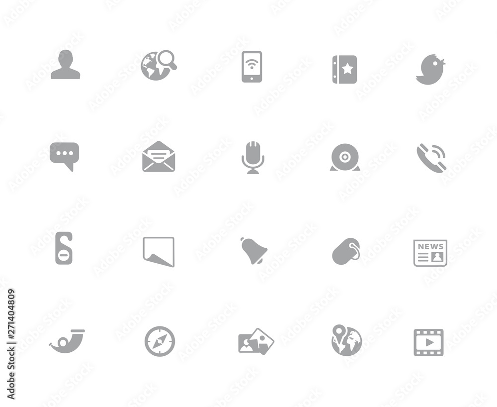Aufkleber social icons // 32 pixels icons white series - vector icons designed to work in a 32 pixel grid.
