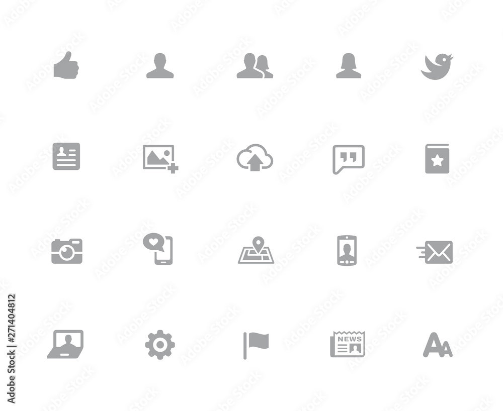 Aufkleber social web icons // 32 pixels icons white series - vector icons designed to work in a 32 pixel grid.