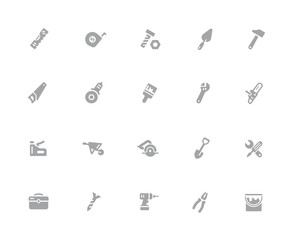 Fototapeta na wymiar Tools Icons // 32 pixels Icons White Series - Vector icons designed to work in a 32 pixel grid.