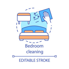 Bedroom cleaning concept icon