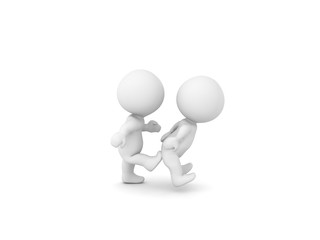 3D Rendering someone getting kicked in the butt