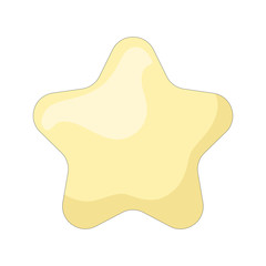 Isolates yellow star in cartoon style.