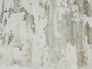texture of old white wall with crack