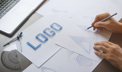 Graphic designer creative design sketch drawing logo Trademark brand Workspace