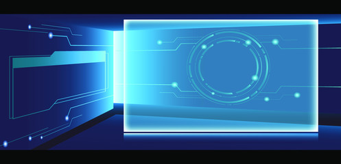 Technology abstract exhibition hall stage showroom background