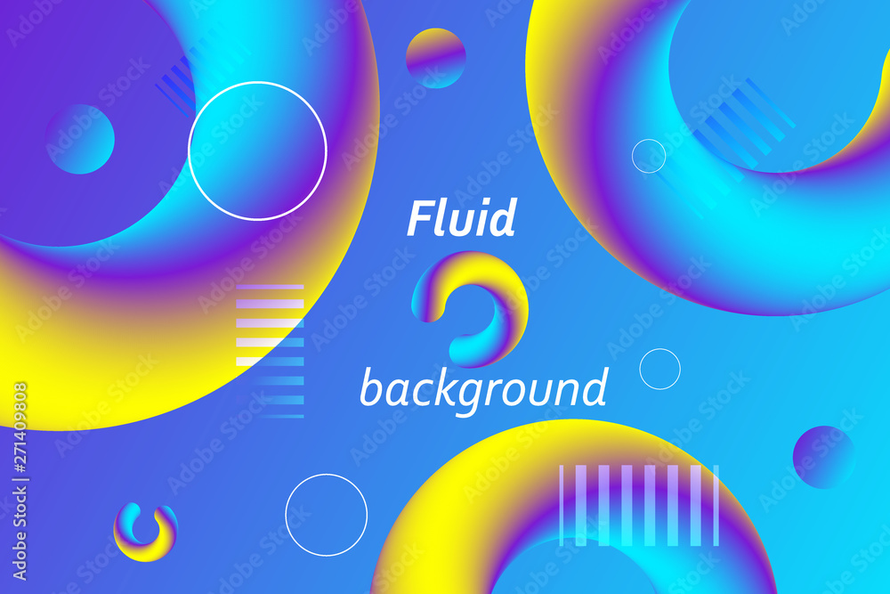 Poster fluid 3d abstract background. futuristic liquid gradient shapes design. vector eps10.