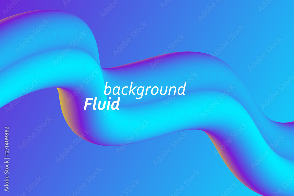 Poster fluid 3d abstract background. futuristic liquid gradient shapes design. vector eps10.