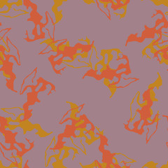 UFO camouflage of various shades of toadstool, mango and chai tea colors