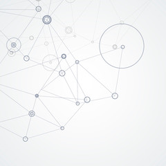 Abstract vector polygonal with connecting dots and lines background