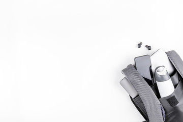 Modern backpack with laptop and tablet inside