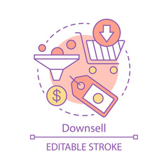 Downsell concept icon