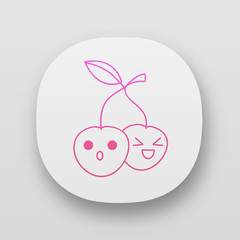 Cherries cute kawaii app character
