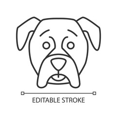 Boxer cute kawaii linear character