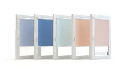 Window rollers blind collection, 3d illustration