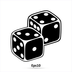 Dice gambling casino. Vector Illustration