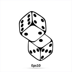 Dice gambling casino. Vector Illustration