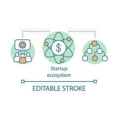 Startup ecosystem concept icon