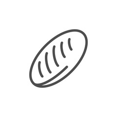 Long loaf bread line icon