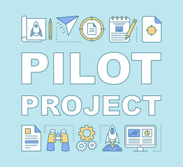 Pilot project word concepts banner - obrazy, fototapety, plakaty