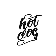 Hot dog lettering design. Vector illustration.