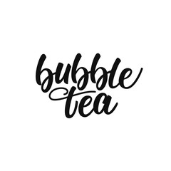 Fototapeta na wymiar Bubble tea lettering design. Vector illustration.