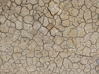 Dry ground background texture Because there is no water And with hot sunlight And without trees.